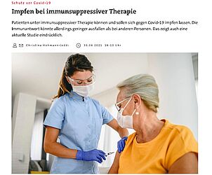Impfen bei immunsuppresiver Therapie
